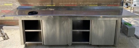 Ερμάριο Ανοξείδωτο Με Συρόμενες & Τρύπα & Λάστιχο Φ23 Μεταχειρισμένο